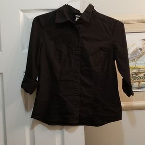 🔵 Covington Black Button Down Blouse